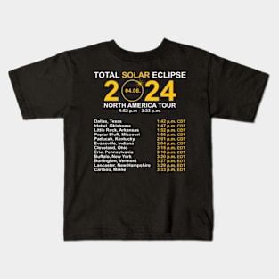 2024 Total Solar Eclipse April 8 Path Of The Eclipse Kids T-Shirt